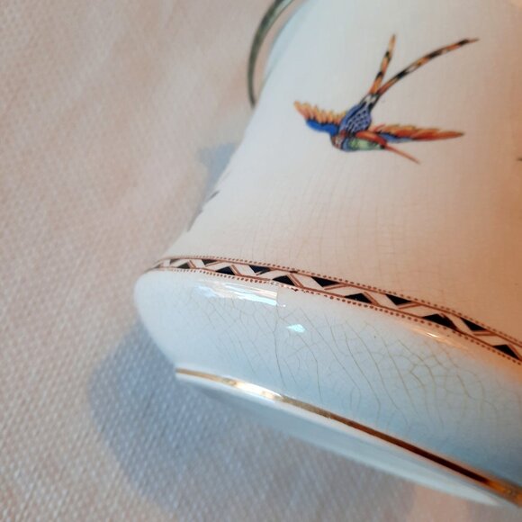 Palissy England Biscuit Jar, Floral Pattern with Hummingbird - Picture 8 of 9